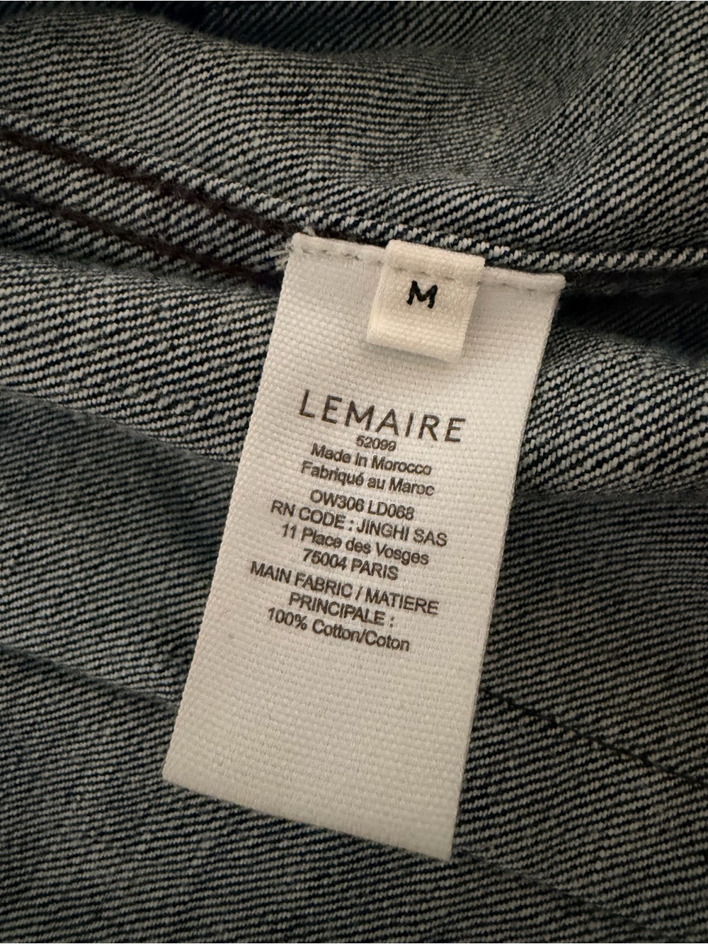 Lemaire Unisex Boxy Denim Jacket Indigo - Picture 5 of 8